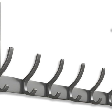 HOG24	Hogar Baño Gancha para Ropa atrás Puerta 7 Pin 49*26*4.6cm (Gris)