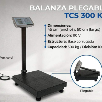 BAL58	Balanza Plegable TSC 300Kg/0.1Kg 45cm*60cm Corrugada 110V