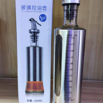 K122	Hogar Cocina Botella Vidrio 500ml con Tapa Presión&Escala