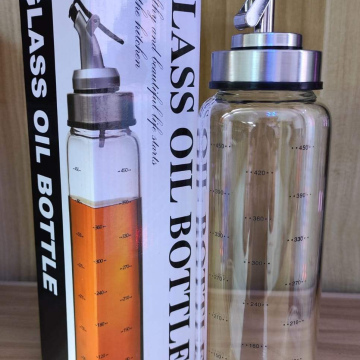 K121	Hogar Cocina Botella Vidrio 500ml con Tapa Gravedad&Escala