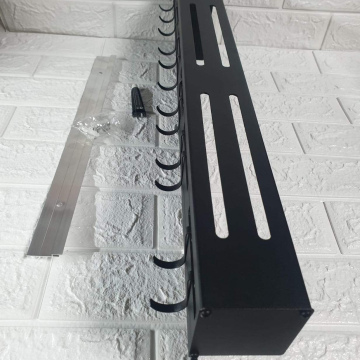 HOG19	Hogar Cocina Portacuchillo y Portatenedor 60*14*6.1CM Aluminio (Negro)