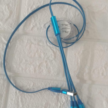 ELE81	Electrónico Cable TipoC-USB a TipoC+Lightning+V8 Resorte (para Carga Rápida)