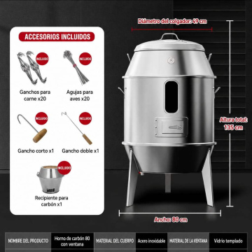 HO060	Hogar Cocina Horno de Carbón para Cerdo y Pollo 80*80*60cm (15Kg)