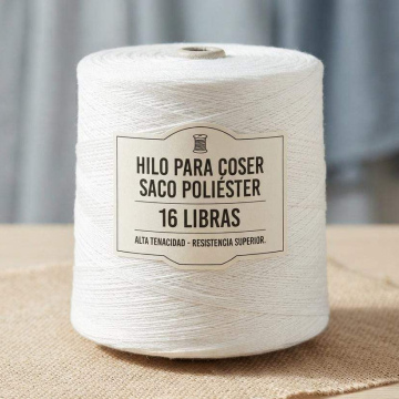 HI001	Hilo Poliéster Coser Saco 7300g (16 libras) 20s 2*3 Hebra Blanco