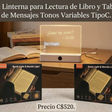 LU005	Luz Linterna Lectura de Libro y Tablón de mensajes Tono Variable TipoC