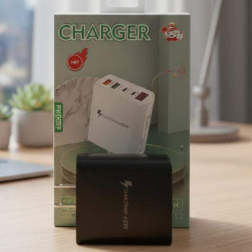 EL054	Electrónico Cargador  45W Carga Rápida PD45 + TipoC 5v3a + USB*2 (con medidor de Voltaje y Amperaje) Negro